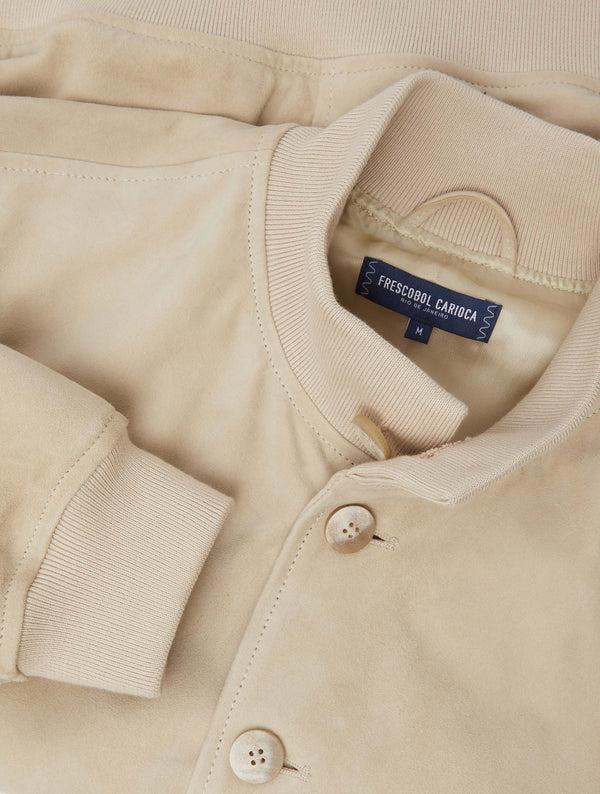 frescobol carioca VINCENTE SUEDE BOMBER JACKET Beige