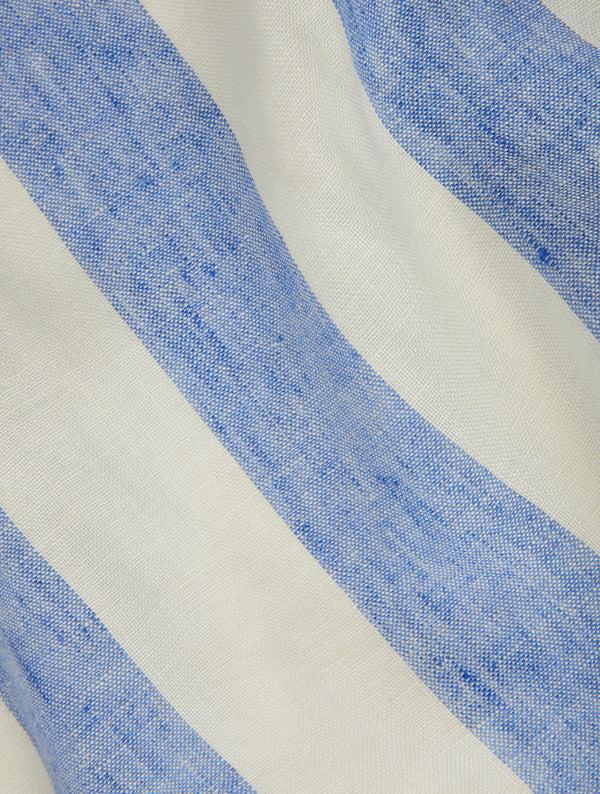 frescobol carioca WIDE-STRIPE LINEN BEACH TOWEL Blue & White