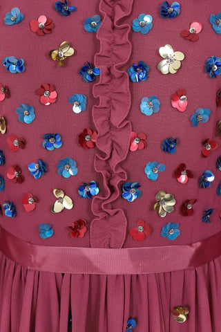 Frock & Frill Astor Raspberry Floral Sequin Midi Dress