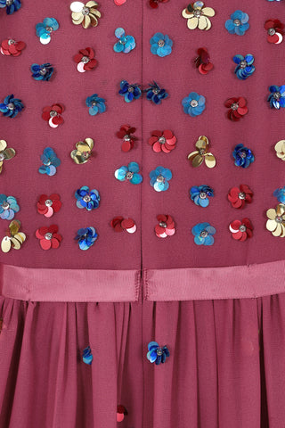 Frock & Frill Astor Raspberry Floral Sequin Midi Dress