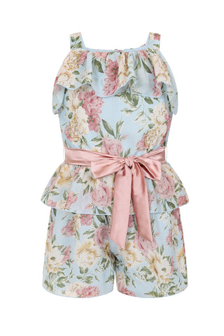 Frock & Frill Bennie Floral Print Playsuit With Satin Ribbon
