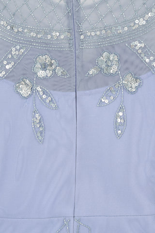 Frock & Frill Calanthe Celestial Blue Embellished Maxi Dress