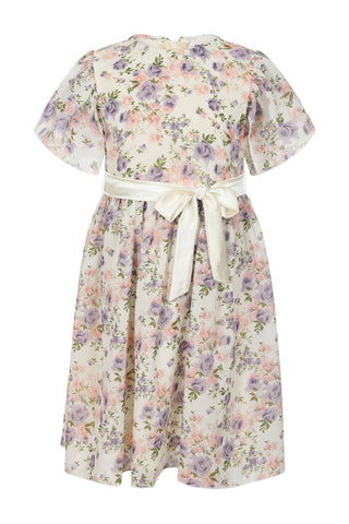 Frock & Frill Cherie Floral Print Dress With Flutter Sleeves