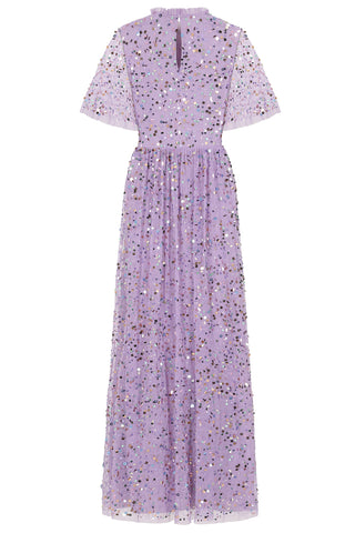 Frock & Frill Christina Lilac Confetti Sequin Maxi Dress