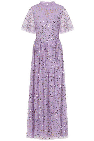 frock & frill Christina Lilac Confetti Sequin Maxi Dress