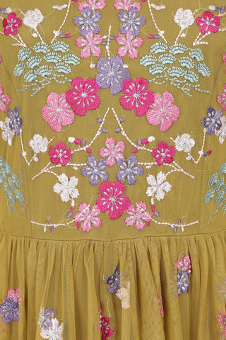 Frock & Frill Coraline Willow Floral Embroidered Maxi Dress