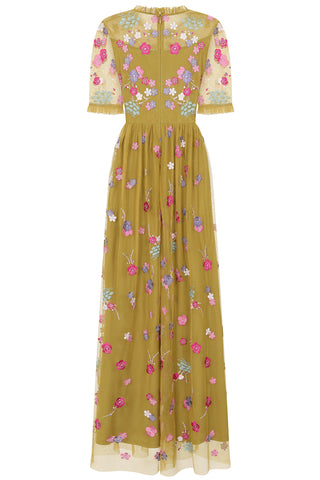 Frock & Frill Coraline Willow Floral Embroidered Maxi Dress