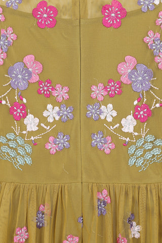 Frock & Frill Coraline Willow Floral Embroidered Maxi Dress