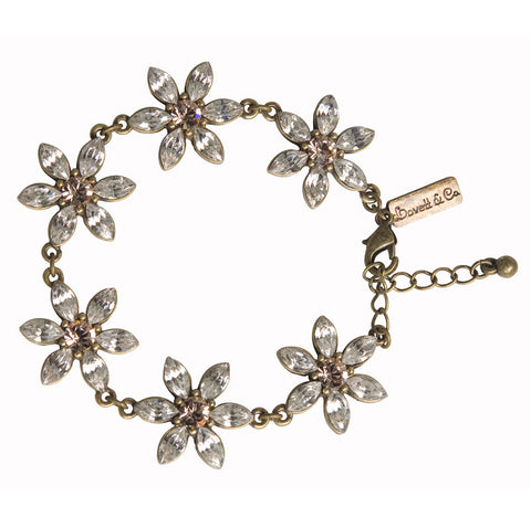 frock & frill Daisy Flower Bracelet with Swarovski Crystals