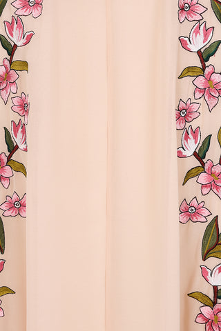 Frock & Frill Elliana Blush Floral Embroidered Maxi Dress