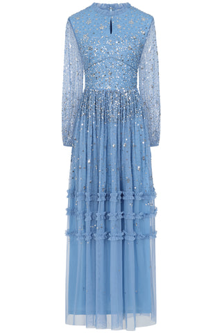 Frock & Frill Agnes Blue Sequin Maxi Dress