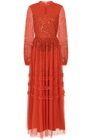 Frock & Frill Agnes Copper Sequin Maxi Dress