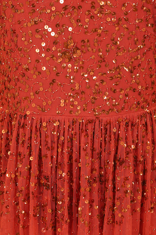 Frock & Frill Agnes Copper Sequin Maxi Dress