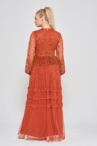 frock & frill Agnes Copper Sequin Maxi Dress