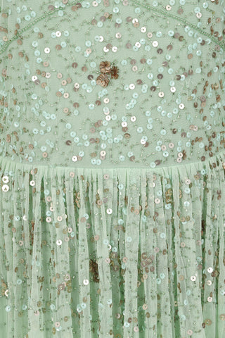 Frock & Frill Agnes Green Sequin Maxi Dress