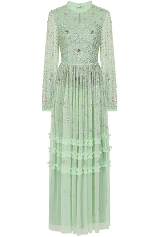 frock & frill Agnes Green Sequin Maxi Dress