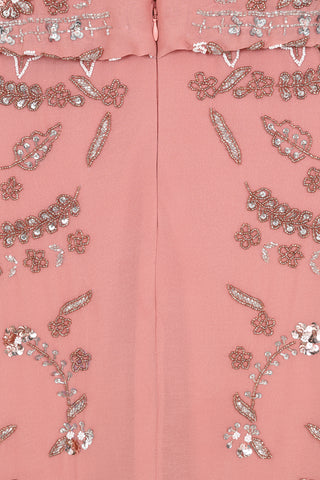 Frock & Frill Alda Rose Tan Embellished Midaxi Dress