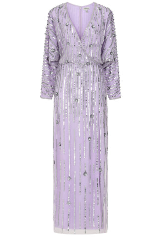 frock & frill Alta Lilac Embellished Maxi Dress
