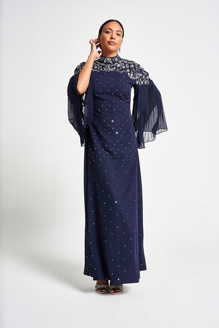 Frock & Frill Arna Navy Sequin Maxi Dress