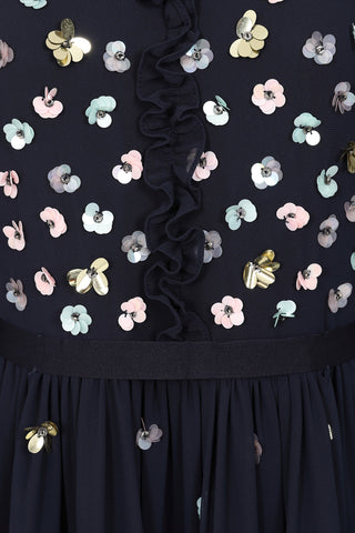 Frock & Frill Astor Navy Floral Sequin Midi Dress