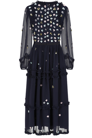 Frock & Frill Astor Navy Floral Sequin Midi Dress