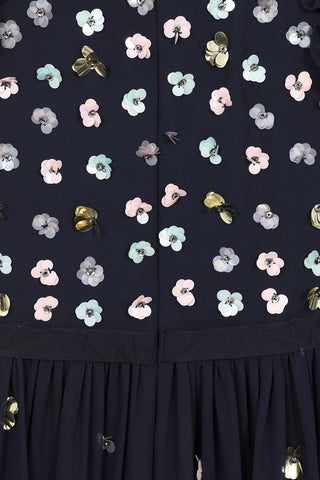 Frock & Frill Astor Navy Floral Sequin Midi Dress