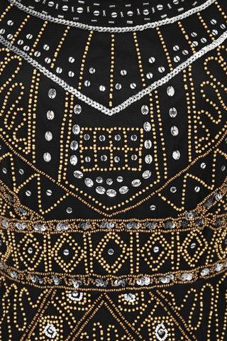 Frock & Frill Bertha Black Embellished Maxi Dress