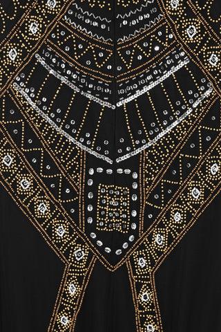 Frock & Frill Bertha Black Embellished Maxi Dress