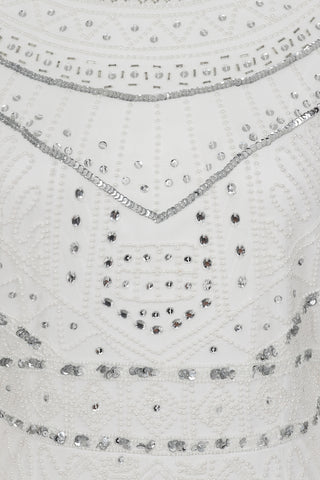 Frock & Frill Bertha White Embellished Maxi Dress