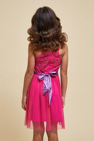 Frock & Frill Bianca Pink Embellished Dress