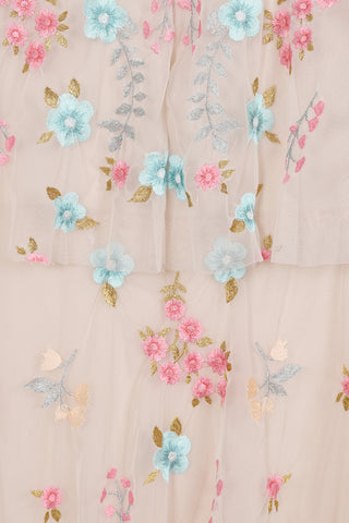 Frock & Frill Camellia Floral Embroidered Maxi Dress