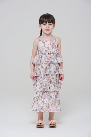 frock & frill Carabelle Floral Print Tiered Dress