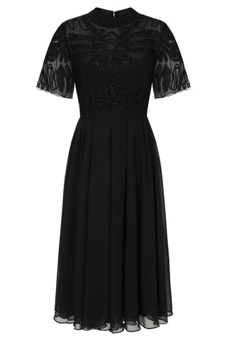 Frock & Frill Cari Black Cornelli Sequin Midi Dress