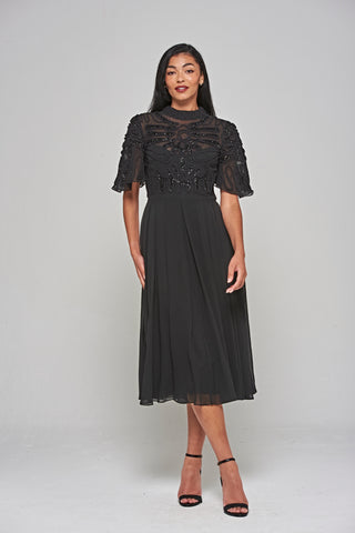 frock & frill Cari Black Cornelli Sequin Midi Dress