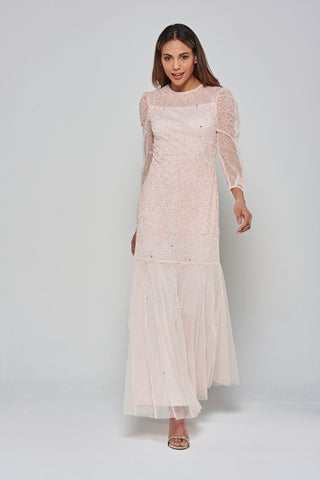 frock & frill Carolyn Blush Sequin Maxi Dress
