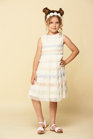 Frock & Frill Corinne Rainbow Lace Trim Dress