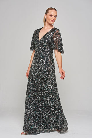 frock & frill Dana Black Sequin Maxi Dress