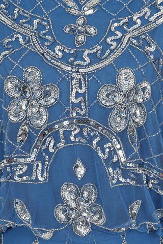 Frock & Frill Danica Blue Embellished Midi Dress