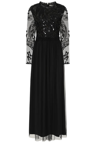 Frock & Frill Darlene Black Sequin Maxi Dress