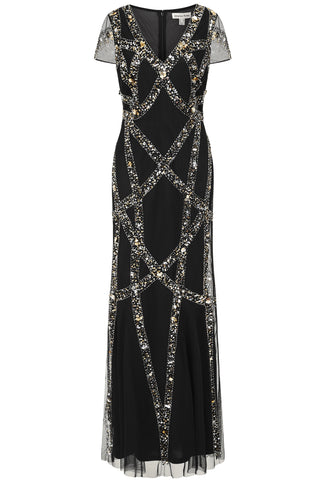 Frock & Frill Deanna Black Sequin Maxi Dress