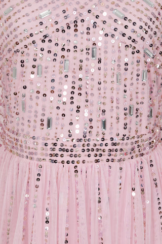 Frock & Frill Delia Pink Sequin Maxi Dress