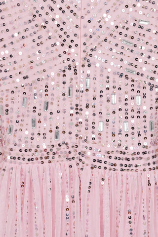 Frock & Frill Delia Pink Sequin Maxi Dress