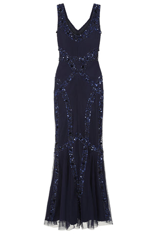 Frock & Frill Diane Navy Sequin Maxi Dress