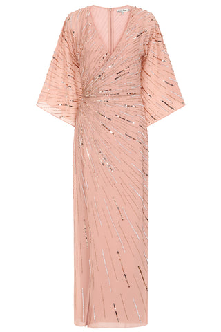 Frock & Frill Dora Blush Embellished Maxi Dress