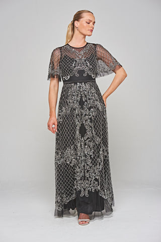 frock & frill Edith Black Embellished Maxi Dress