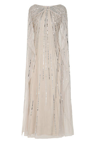 Frock & Frill Edna Sequin Cape Sleeve Maxi Dress