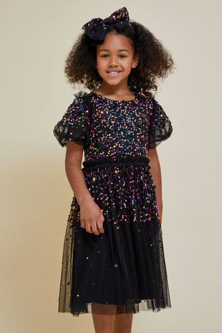 Frock & Frill Elise Black Iridescent Sequin Dress