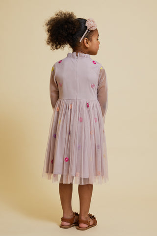 Frock & Frill Elodie Blush Floral Embroidered Dress