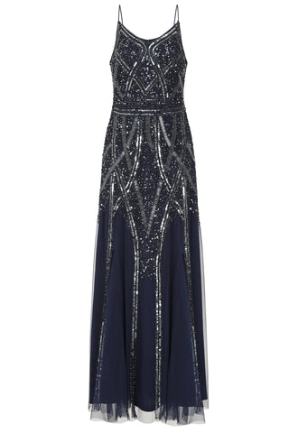 Frock & Frill Emma Navy Embellished Cami Maxi Dress