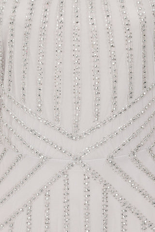 Frock & Frill Evelyn Grey Embellished Maxi Dress